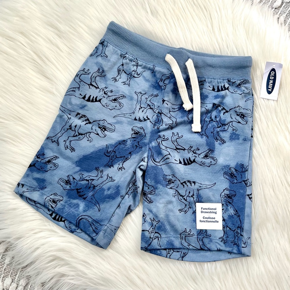 New Blue Dino / T. Rex Printed Jersey Shorts